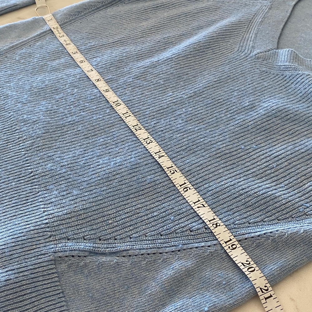 Talbots Wool Cashmere Blend V Neck Soft Blue Sweater size XL - Picture 7 of 7